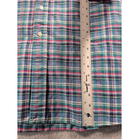 Polo Ralph Lauren Mens 3XLT Performance Oxford Shirt Teal Pink Plaid Flesh Pony - Picture 6 of 7